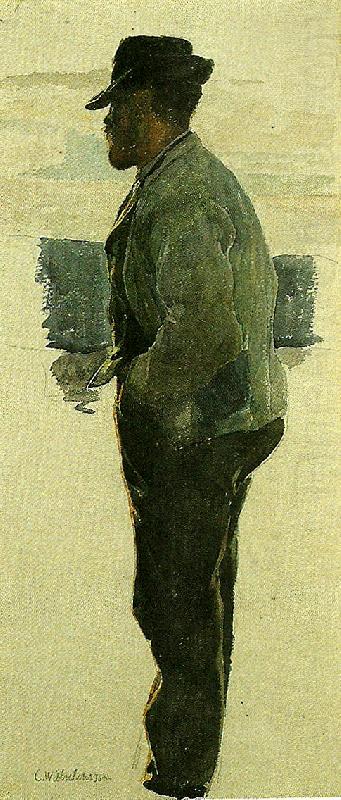 Carl Wilhelmson staende fiskare oil painting picture